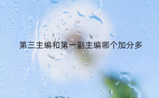 第三主編和第一副主編哪個加分多